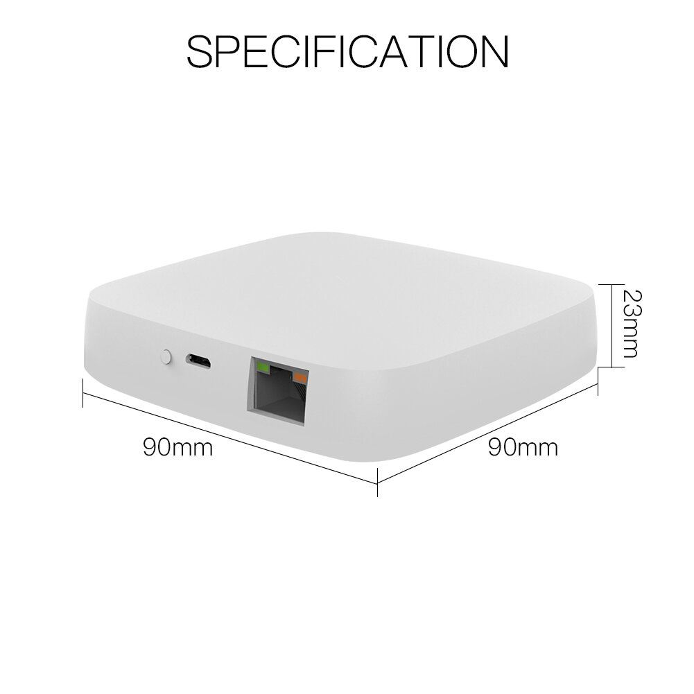 MoesHouse ZB-HUB Wired Tuya ZigBee3.0 Smart Gateway Hub Funciona com Tuya Smart App Controle de voz via Alexa Google Home