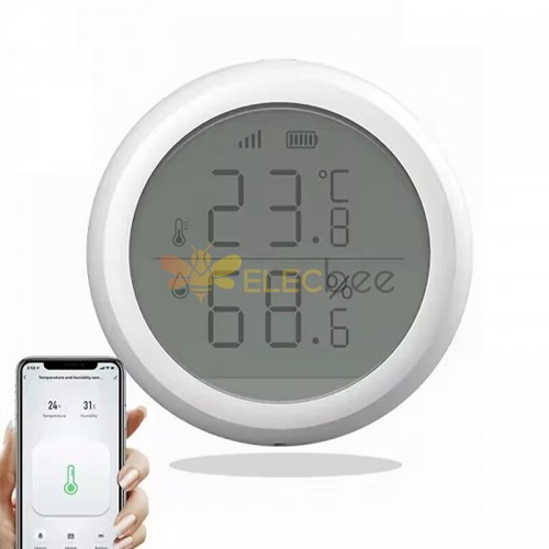 RSH Tuya Smart ZigBee3.0 Termômetro Temperatura e umidade interna doméstica Sensor com tela LCD Smart Life APP Controle de voz com Alexa Google Assistant