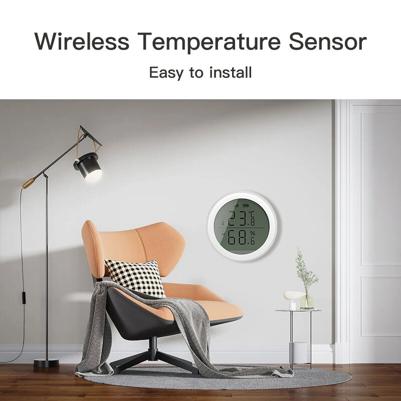 RSH Tuya Smart ZigBee3.0 Termômetro Temperatura e umidade interna doméstica Sensor com tela LCD Smart Life APP Controle de voz com Alexa Google Assistant