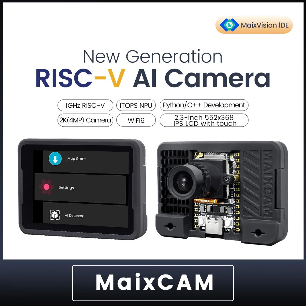 Sipeed MaixCAM RISC-V AI Development Board MaixCAM MaiPy 400W Camera AI Visual Linux Voice WiFi6 Module