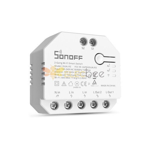 SONOFF DUALR3 Módulo de relé duplo WiFi DIY MINI Switch Medição de energia bidirecional 2 Gang / Way Switch Timing Smart Home Work com aplicativo eWeLink