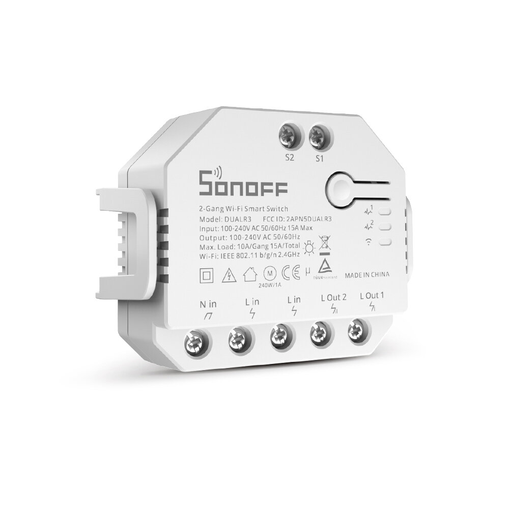 SONOFF DUALR3 Módulo de relé duplo WiFi DIY MINI Switch Medição de energia bidirecional 2 Gang / Way Switch Timing Smart Home Work com aplicativo eWeLink