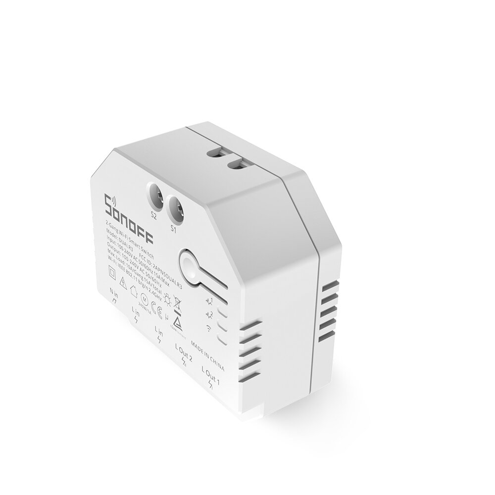 SONOFF DUALR3 Módulo de relé duplo WiFi DIY MINI Switch Medição de energia bidirecional 2 Gang / Way Switch Timing Smart Home Work com aplicativo eWeLink