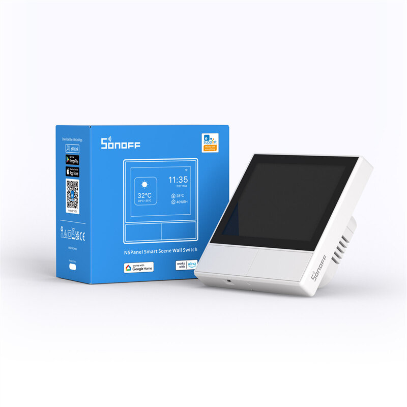 Sonoff nspanel wifi termostato inteligente interruptor de parede ue eua display temperatura tudo-em-um controle remoto com alexa google casa