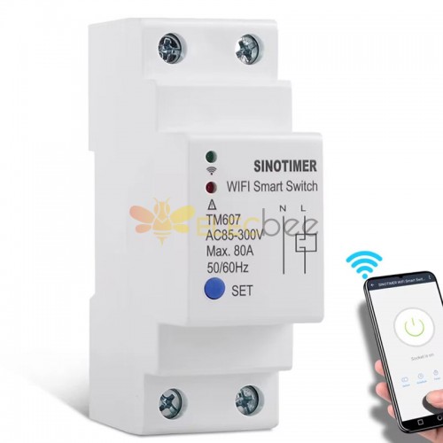 TM607 80A Tuya Smart WiFi Timer Countdown Time Switch APP Wireless Remote Control DIY Lights Work with Alexa Google Home