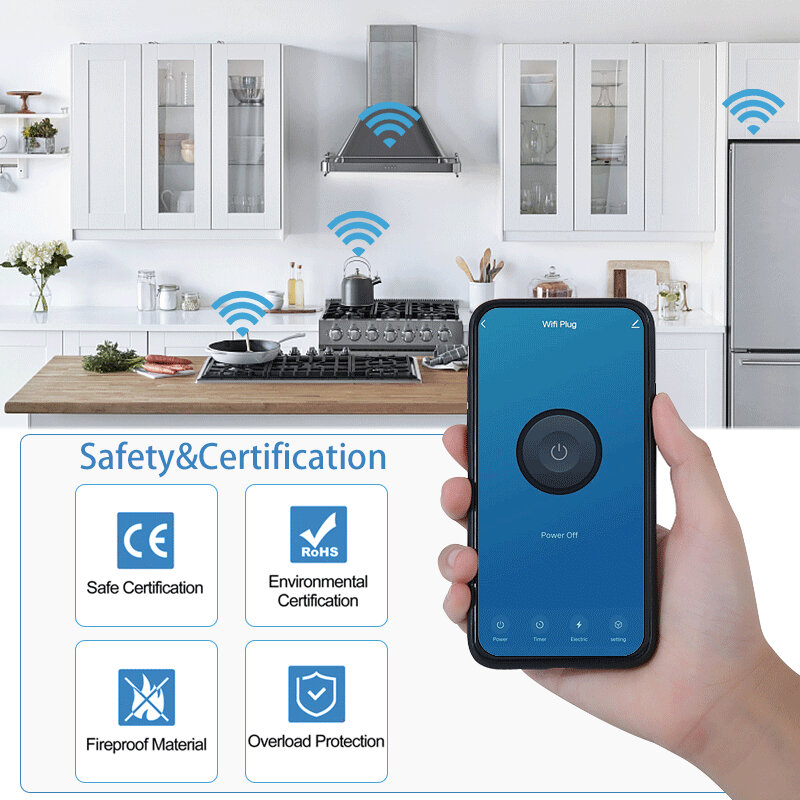 Tuya 16/20a interruptor inteligente wifi plugue da ue monitor de energia inteligente controle voz temporização tomada suporte alexa google casa