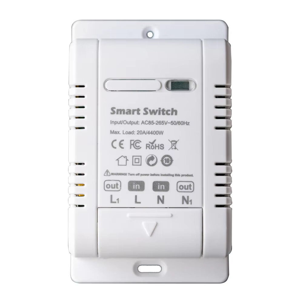 Tuya 20A WiFi Smart Switch Disjuntor APP Controle Power Monitor Proteção contra sobrecarga funciona com Alexa Google Home Siri