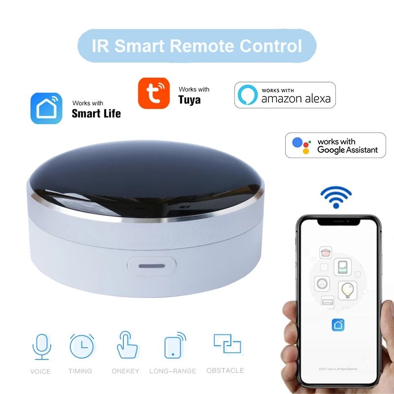 Tuya ir casa inteligente wifi controle remoto infravermelho controle remoto de voz funciona com alexa google casa inteligente vida app