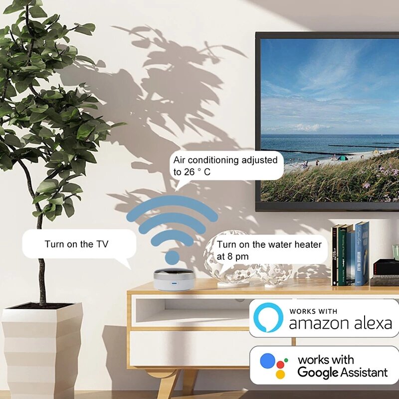 Tuya ir casa inteligente wifi controle remoto infravermelho controle remoto de voz funciona com alexa google casa inteligente vida app