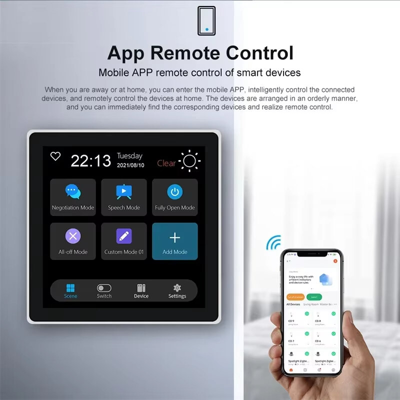 Tuya Smart Home Multiple Zigbee3.0 Painel de controle LCD de 4 polegadas Touch Screen 3 Gang Smart Switch APP Controle remoto Zigbe Gateway necessário