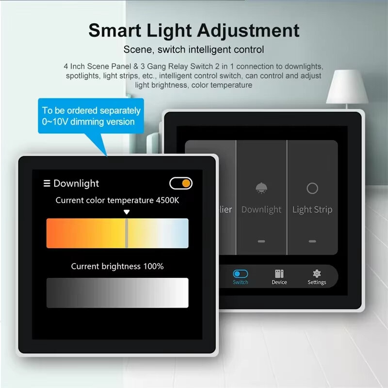 Tuya Smart Home Multiple Zigbee3.0 Painel de controle LCD de 4 polegadas Touch Screen 3 Gang Smart Switch APP Controle remoto Zigbe Gateway necessário