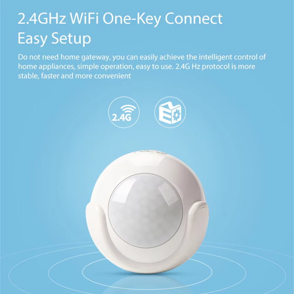 Tuya Smart Wifi PIR Motion Sensor Alarme Detector infravermelho passivo para sistema de alarme de automação residencial Trabalhe com Alexa Google Assistant Smart Life APP IFTTT