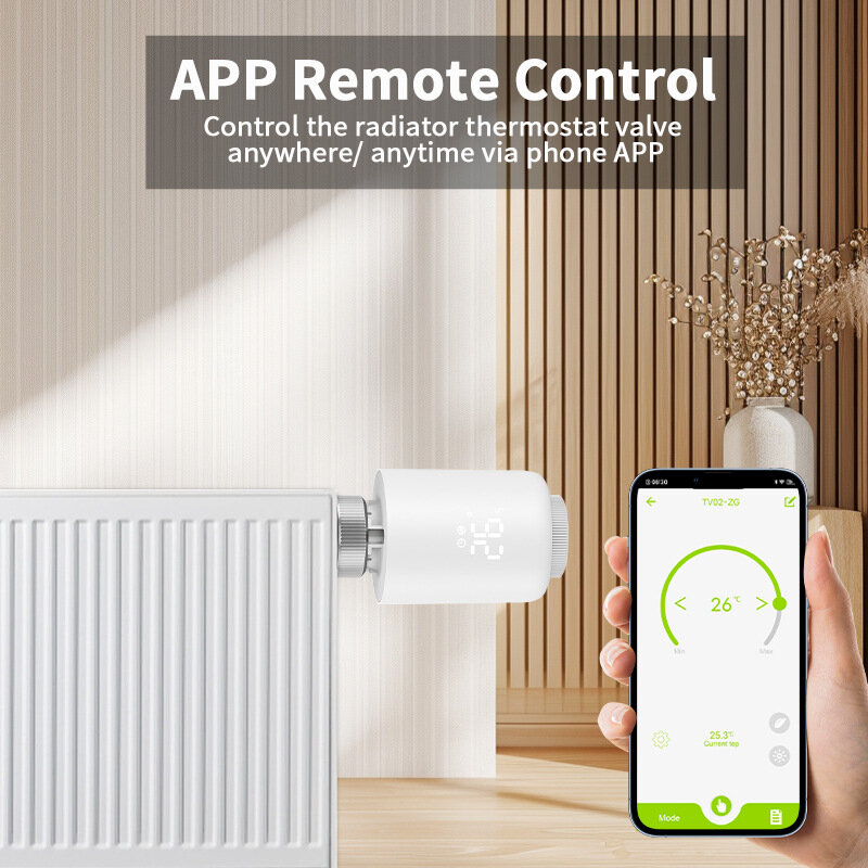 Tuya Smart Zigbee3.0 Termostato Válvula do radiador Configuração de programação de temperatura Função de detecção de janela aberta APP Controle remoto de voz Trabalhe com Alexa Google Assistance