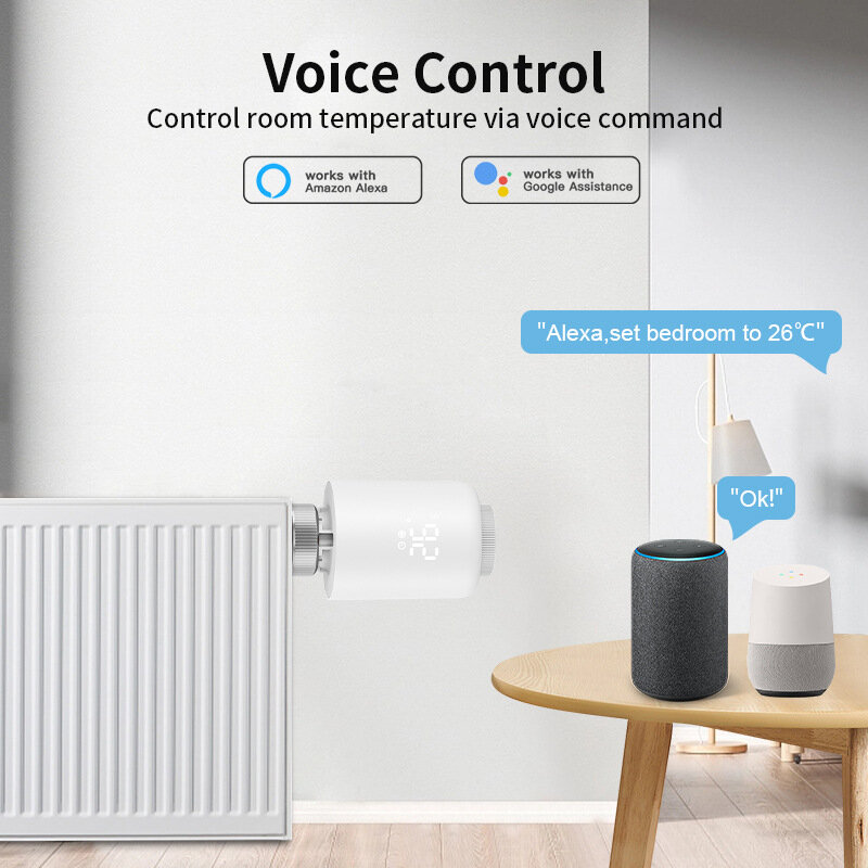 Tuya Smart Zigbee3.0 Termostato Válvula do radiador Configuração de programação de temperatura Função de detecção de janela aberta APP Controle remoto de voz Trabalhe com Alexa Google Assistance