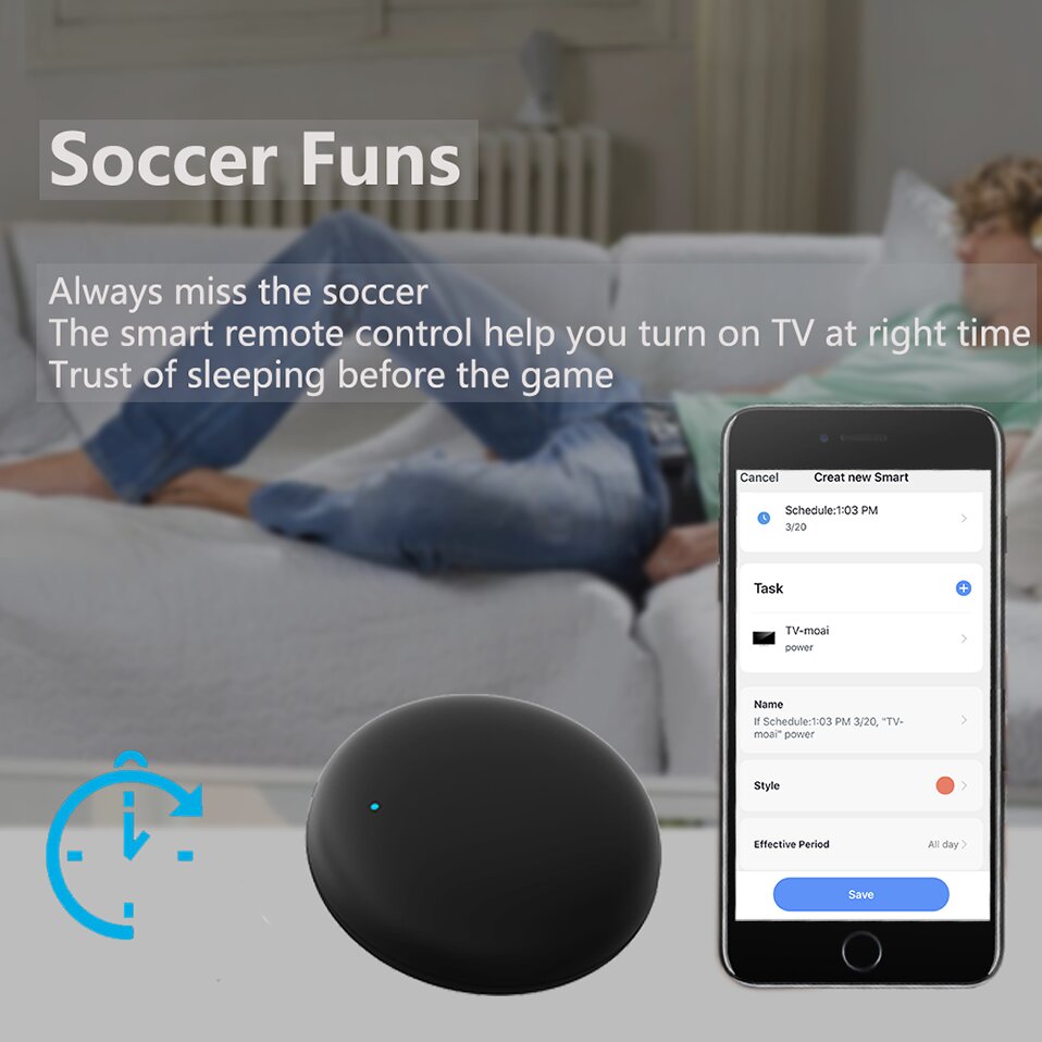 Controle remoto Tuya WiFi IR para casa inteligente para TV e ar condicionado funciona com Alexa Google Home