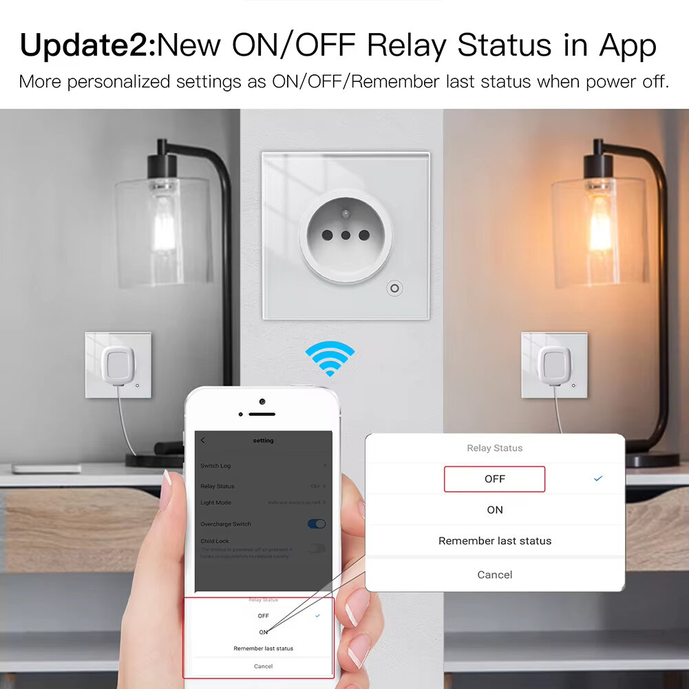 Tuya WiFi Smart 16A EU Tomada Painel de vidro Tomada Power Monitor Touch Plug Relay Status Light Mode ajustável Smart Life App Controle de voz com Alexa Google Assistant