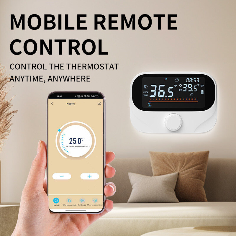 Tuya WiFi Smart Home Termostato sem fio RF Bateria Caldeira a gás Aquecimento de água Controlador de temperatura digital Trabalhe com Alexa Google Home