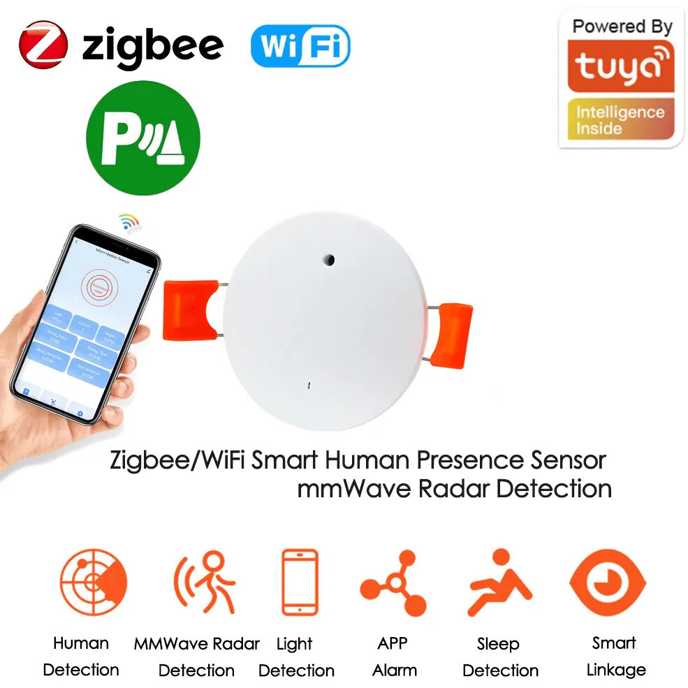 Tuya wifi/zigbe detector de presença humana inteligente corpo humano sensor pir detector de radar sensores de movimento de microondas montado no teto