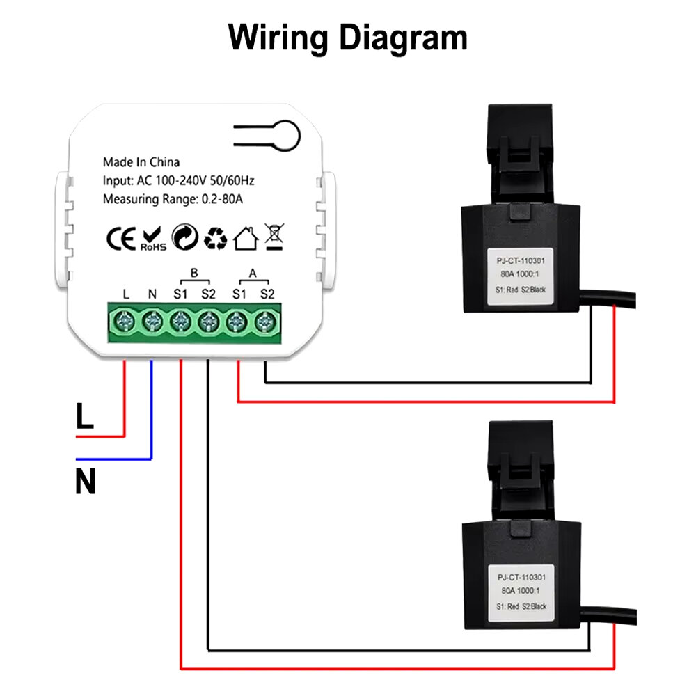 Tuya wifi/zigbe medidor de energia inteligente 1ch/2ch sistema fotovoltaico solar consumo de produção de energia medidor de monitoramento bidirecional monitor de energia