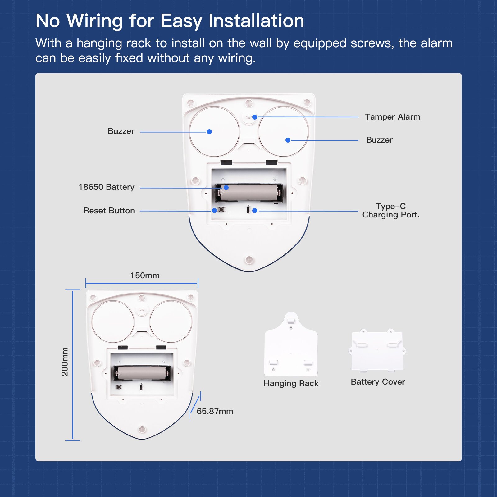 Sirene inteligente tuya wi-fi/zigbe, alarme à prova d\'água, ambiente externo com painel de carregamento solar, controle remoto de 95db, alarme de sirene externa