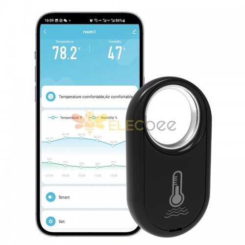 Tuya zigbe pendurado sensor de umidade temperatura removível vida inteligente termômetro detector controle voz com alexa google casa