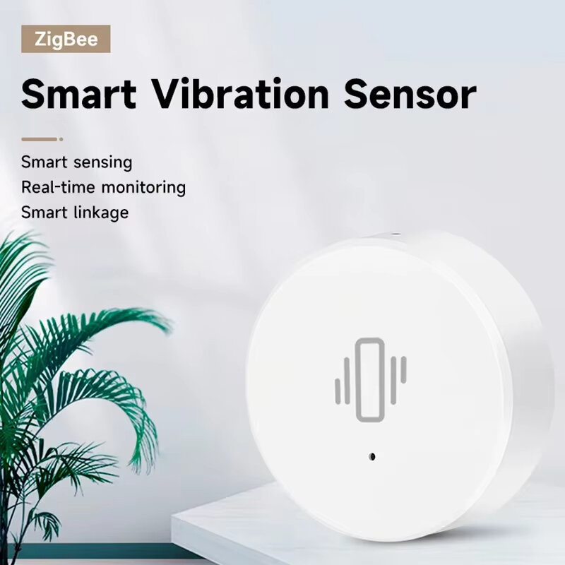 Tuya zigbe inteligente sensor de vibração monitoramento em tempo real porta janela detecção alarme sistema proteção segurança em casa inteligente