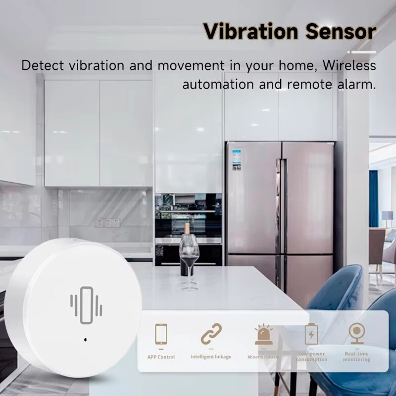 Tuya zigbe inteligente sensor de vibração monitoramento em tempo real porta janela detecção alarme sistema proteção segurança em casa inteligente