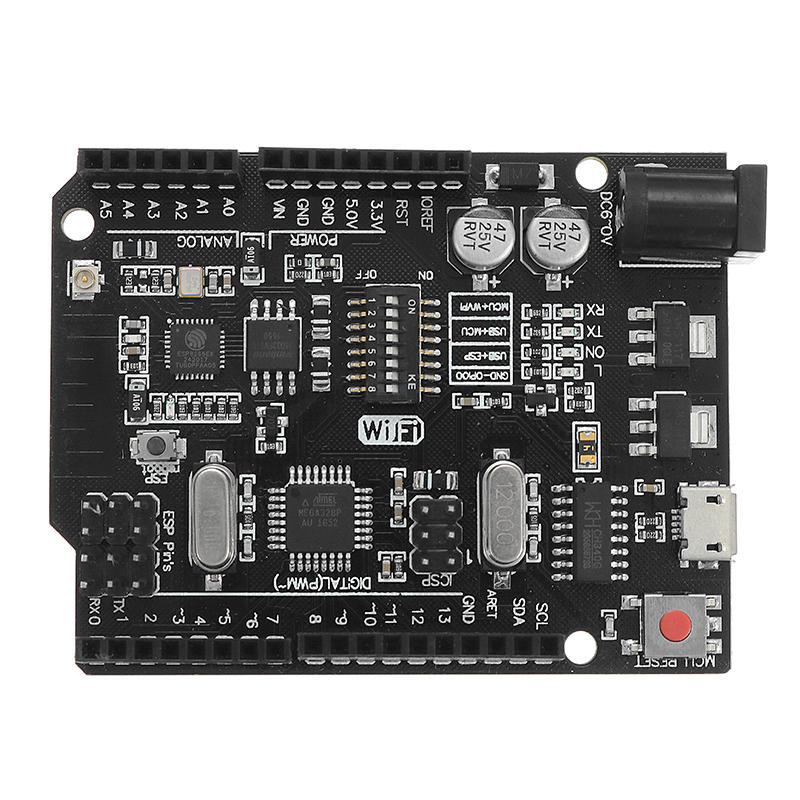 Módulo UNO+WiFi R3 ATmega328P+ESP8266 32Mb de memória USB-TTL CH340G