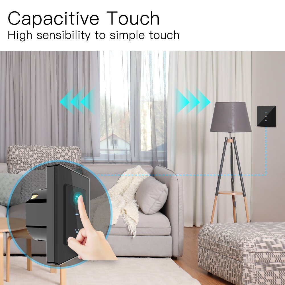 WiFi Smart Curtain Switch Touch Design for Motorized Curtains and Roller Blinds work with Tuya Smart Life App Alexa Google