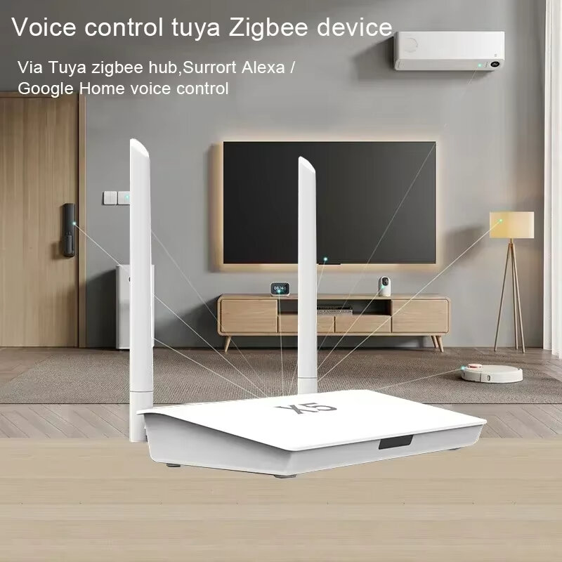 X5 Tuya Smart Zigbe 3.0 Gateway bluetooth Hub com cabo de rede Tomada Conexão com fio Smart Life Controle de voz com Alexa Google Home