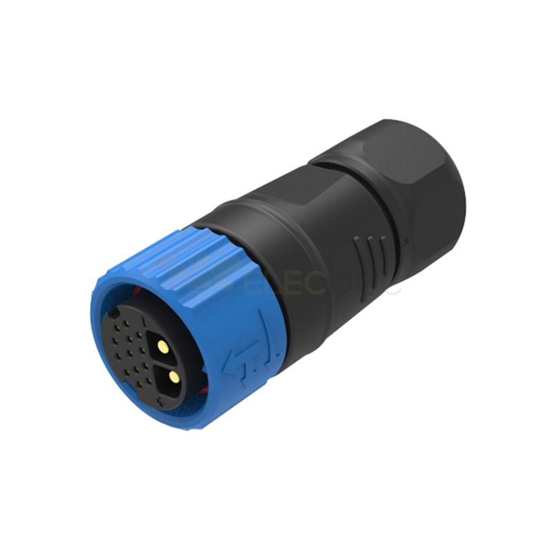 M23 self-locking 8pin Straight Male Plug for cable AWG24