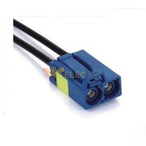 Fakra Dual Ports C Code Blue Twin Straight Гнездовой разъем Сигнал GPS Односторонний кабель 0,5 м