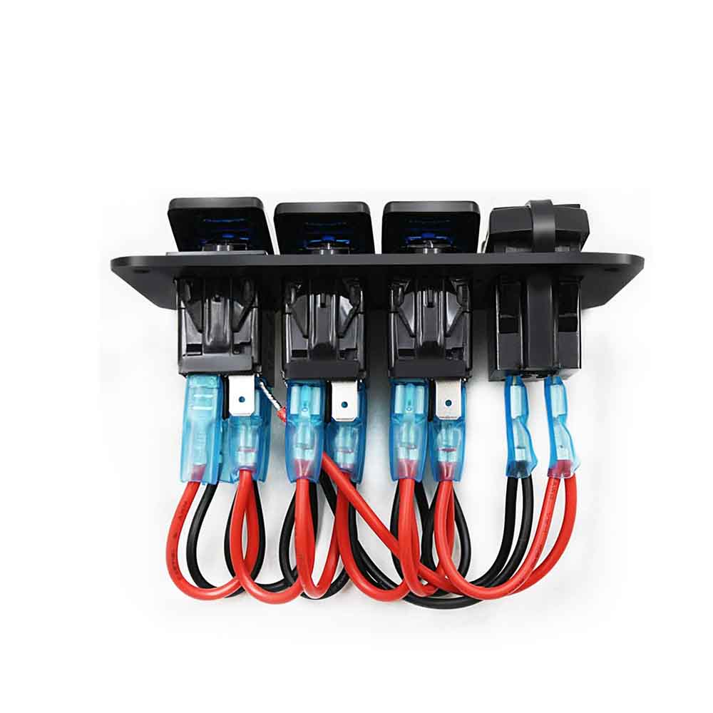 Fahrzeugmodifikations-Wippschalter QC+PD Dual USB-Anschlüsse DC12V 24V Blaue LED für Autos Busse Boote