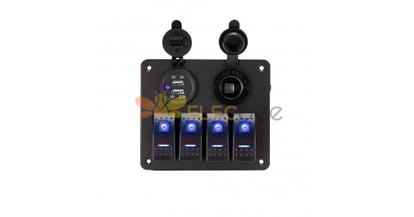 Panneau d'interrupteur à bascule à bascule éclairé à LED pour Rv Truck Boat  Bouton d'alimentation électronique
