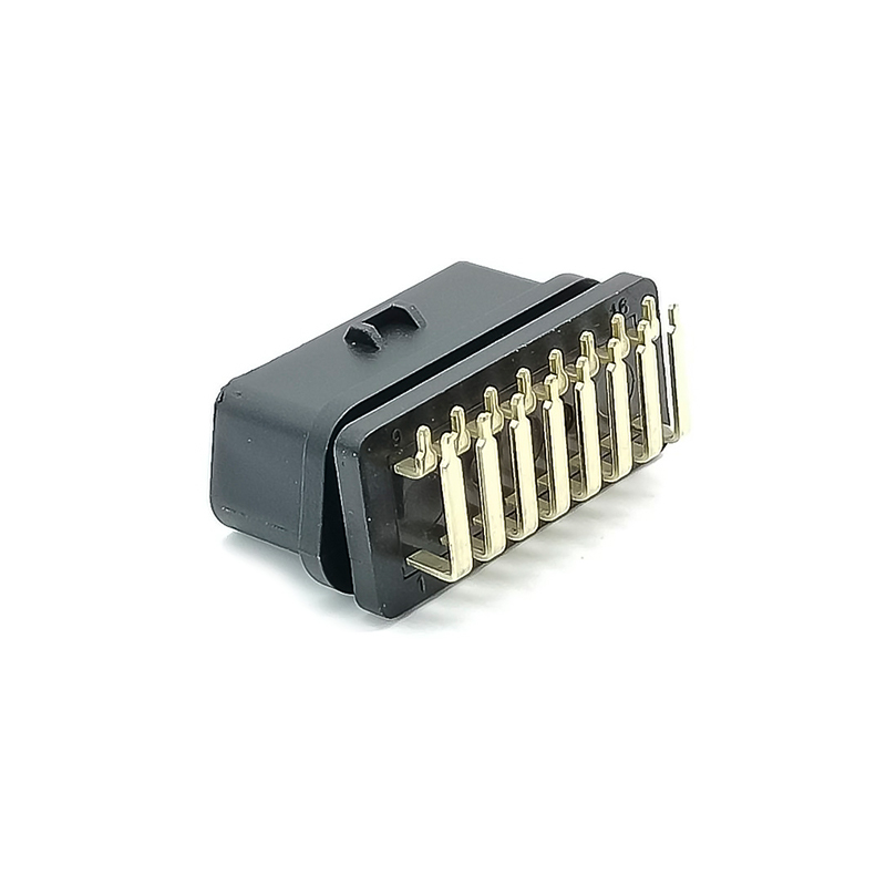 OBD2 16 Pin 90° Right Angle Female OBD Connector OBD2 Gold Plated Plug J1962F Diagnostic