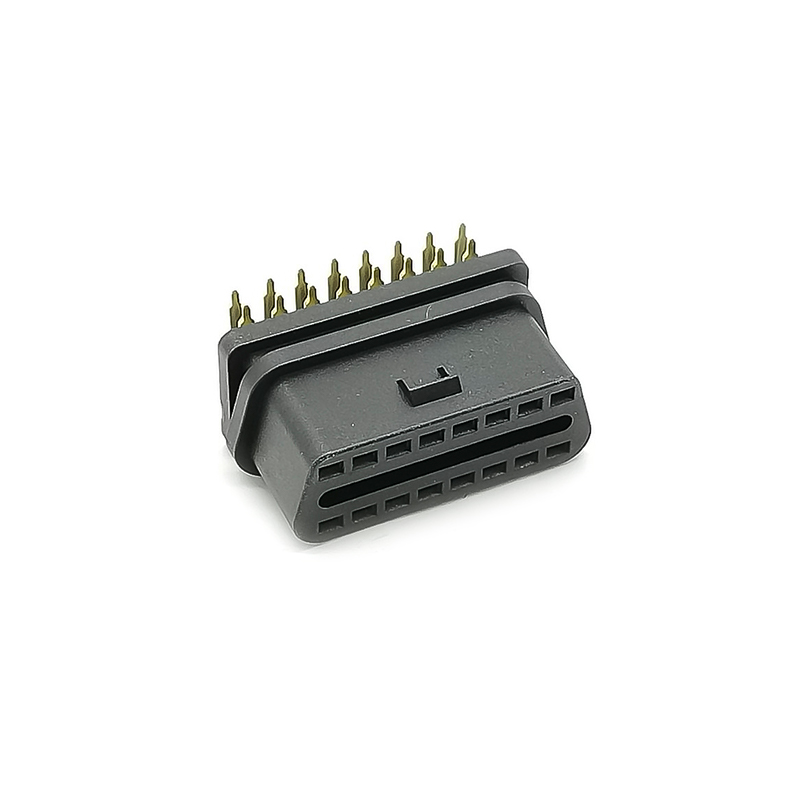 OBD2 16 pinos 90° ângulo reto fêmea OBD conector OBD2 plugue banhado a ouro J1962F diagnóstico