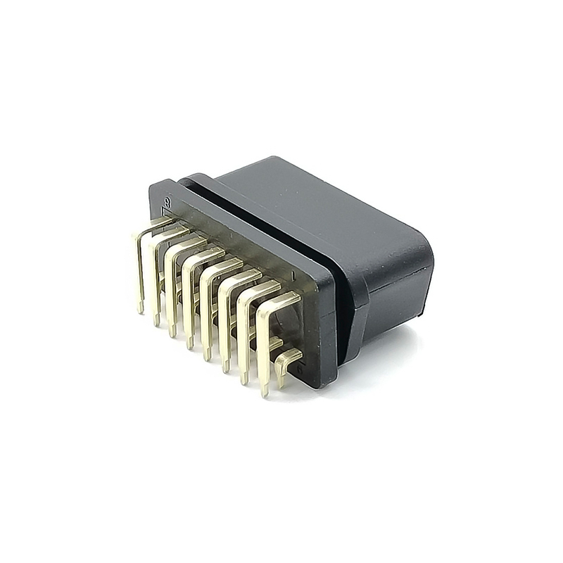 OBD2 16 Pin 90° Right Angle Female OBD Connector OBD2 Gold Plated Plug J1962F Diagnostic