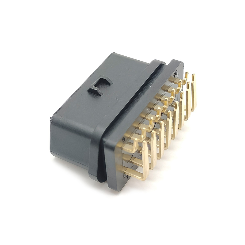 OBD2 16 Pin 90° Right Angle Female OBD Connector OBD2 Gold Plated Plug J1962F Diagnostic