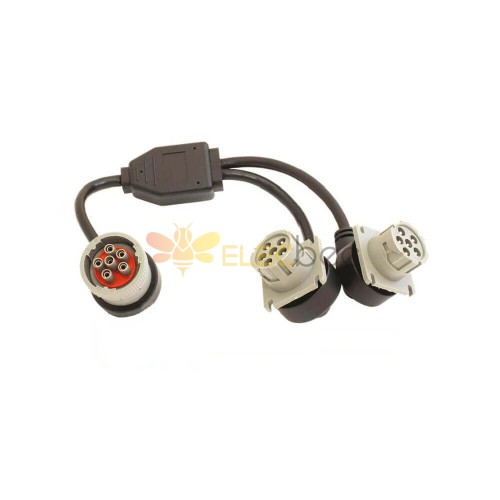 J1708 6Pin Male To Dual 6Pin Female Splitter Cable For Truck Tracking