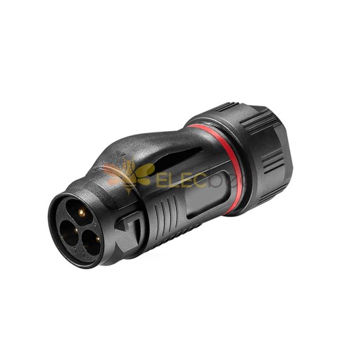 3 Pin PBT Industrial Male Plug Ip67 Waterproof Connector Plastic Shell