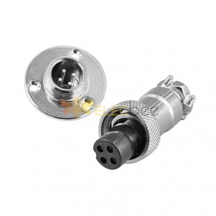 GX12 Aviation Plug and socket  Male and Female (one Pair) 4pin straightflange Solder Type IP67 whaterproof connector