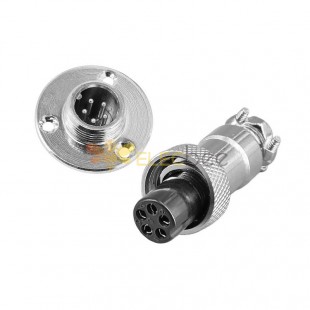 GX12 Aviation Plug and socket  Male and Female (one Pair) 5pin straightflange Solder Type IP67 whaterproof connector