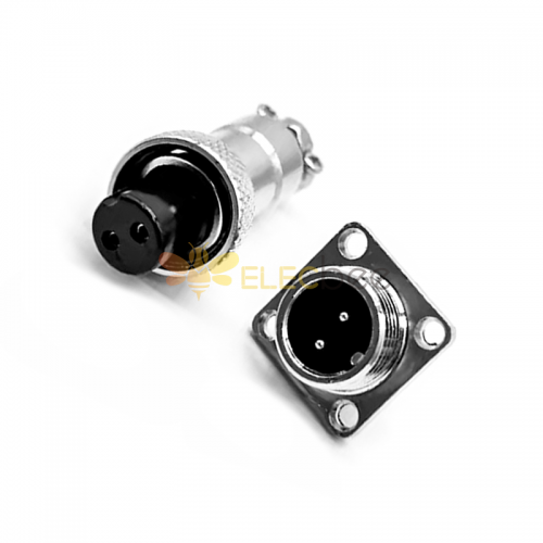 GX12 Aviation  connector  Male and Female (one Pair) 2pin StraightFlange Solder Type IP65 whaterproof connector