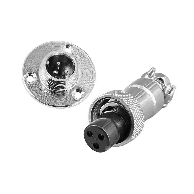 GX12 Aviation  connector  Male and Female (one Pair) 3pin StraightFlange Solder Type IP65 whaterproof connector