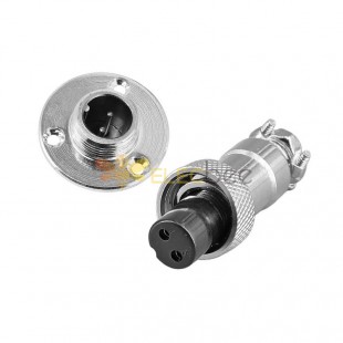 GX12 Aviation Plug and socket  Male and Female (one Pair) 2pin straightflange Solder Type IP67 whaterproof connector