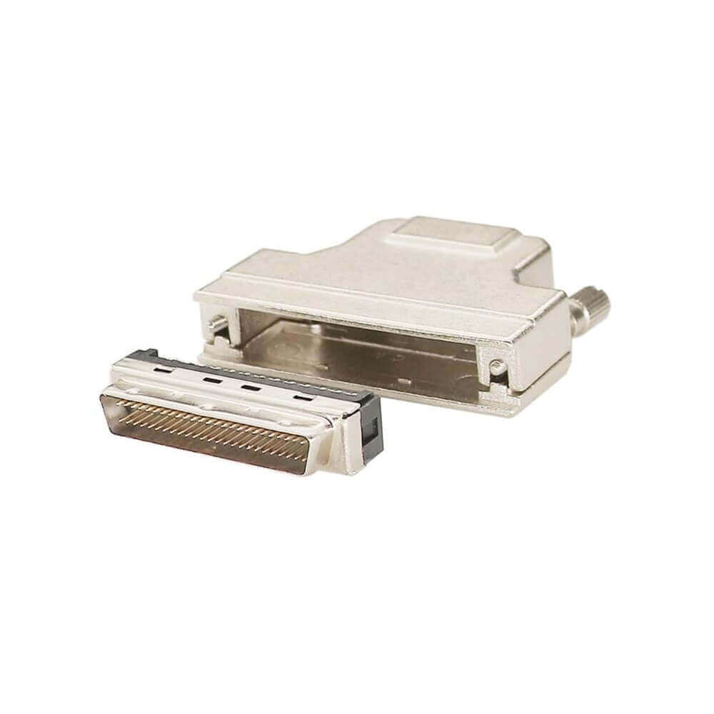 Connecteur droit mâle SCSI HPCN 50Pin, serrures à vis à souder avec coque en métal