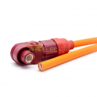 8mm 储能连接器电缆 1 针 90° 插头对插头红色至黑色塑料 200A IP67 25mm2