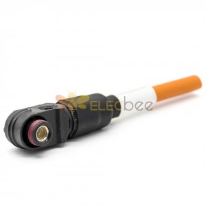 高压 Surlock 连接器电缆母头直角插头 8 毫米 1 针 200A 塑料黑色 IP67 防水 30cm 线长