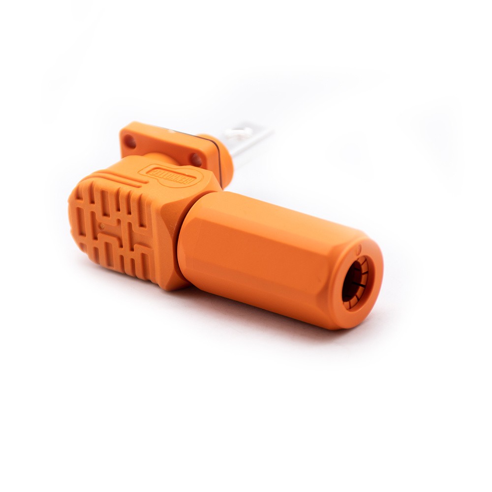 6mm 储能电池连接器 Surlok 插头公头直角 100A 16mm2 IP67 橙色