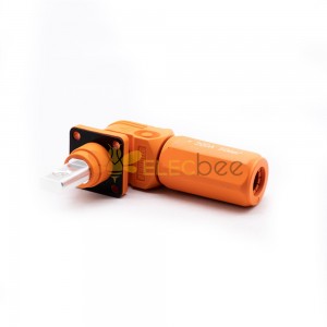 8mm 储能电池连接器 Surlok 插头公头直角 200A 50mm2 IP67 橙色